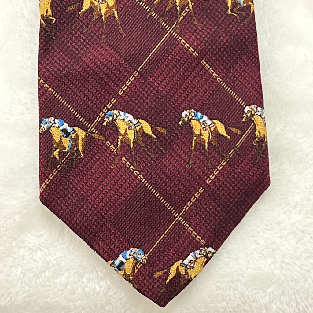 Rodes Louisville Vintage Silk Tie Kentucky Derby Made In Usa Burgundy